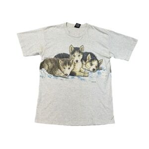 Vintage 90s Signal Habit Husky White T-Shirt